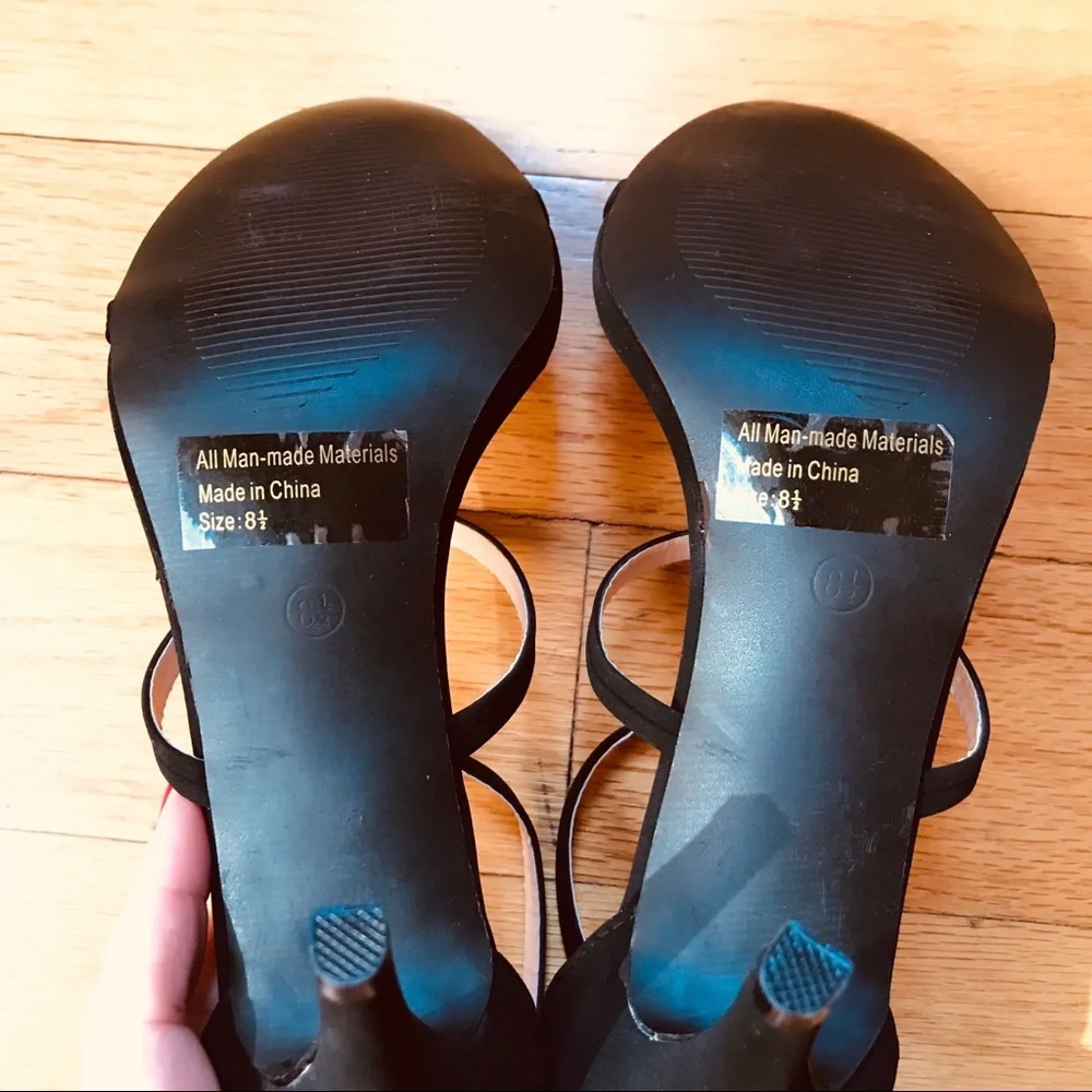 NEW Glaze black strappy heels Size 8.5 - Picture 3 of 5